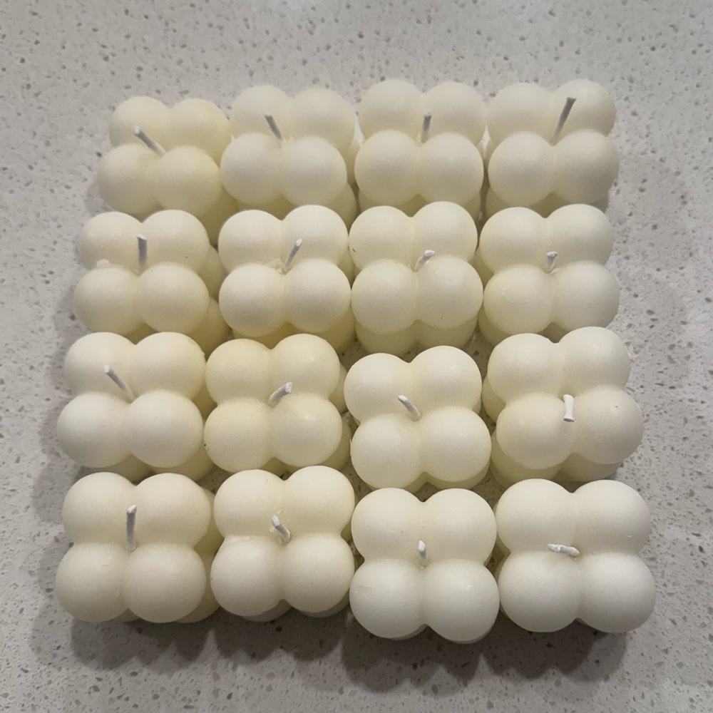 Cream Bubble Candles - Unscented Set of 16